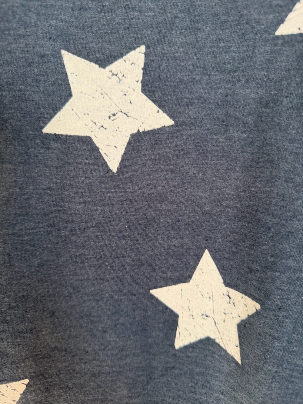 NWT PAPERFLOWER Navy White Stars Distressed Sleeveless Crop Top Women’s Size L - Picture 3 of 11